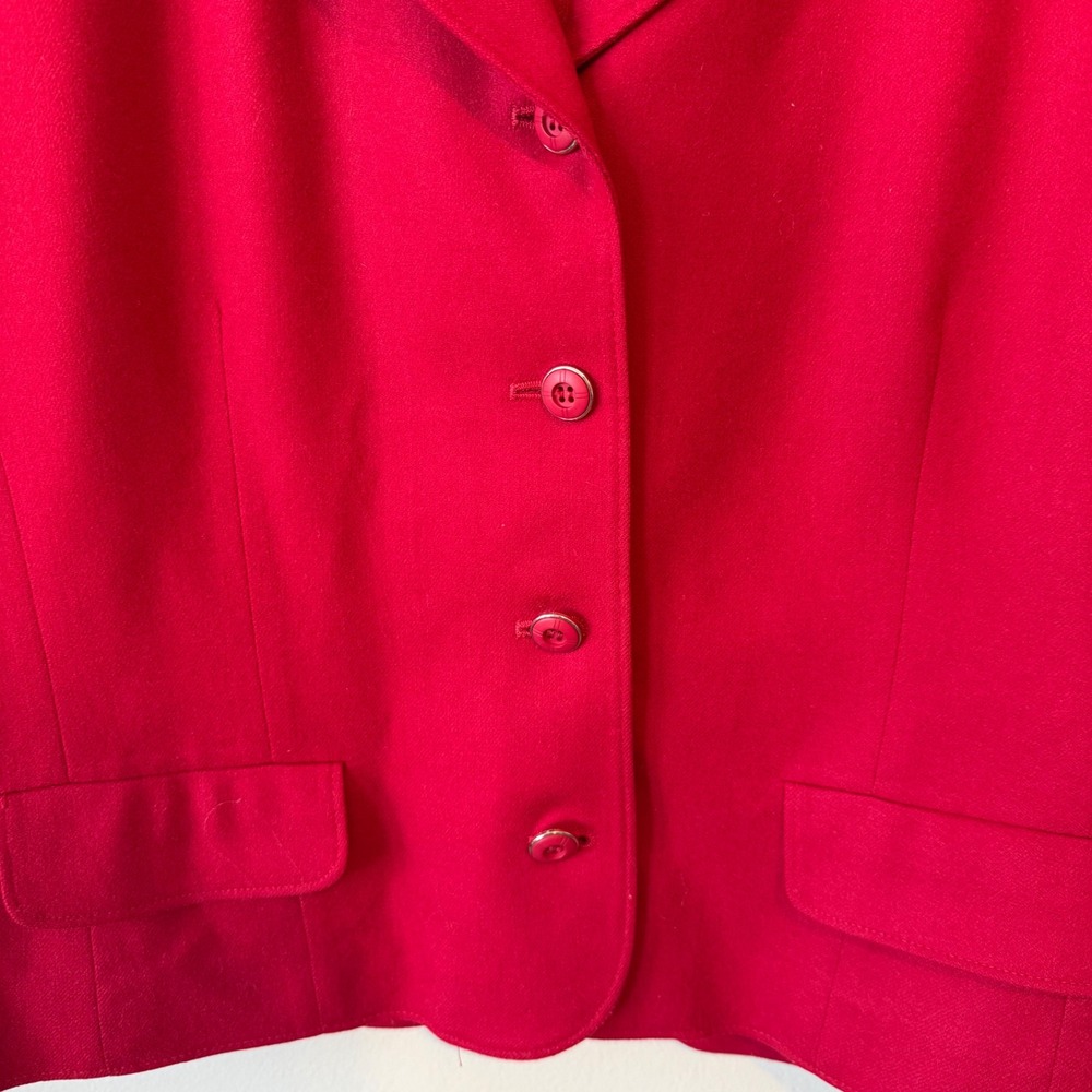 Pendleton Womens 100% Virgin Wool Blazer Size 16 Red USA Preppy Holiday Heritage - Picture 5 of 8
